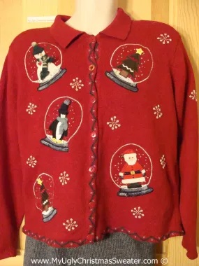 Snowglobe Themed Tacky Christmas Sweater (f1353)