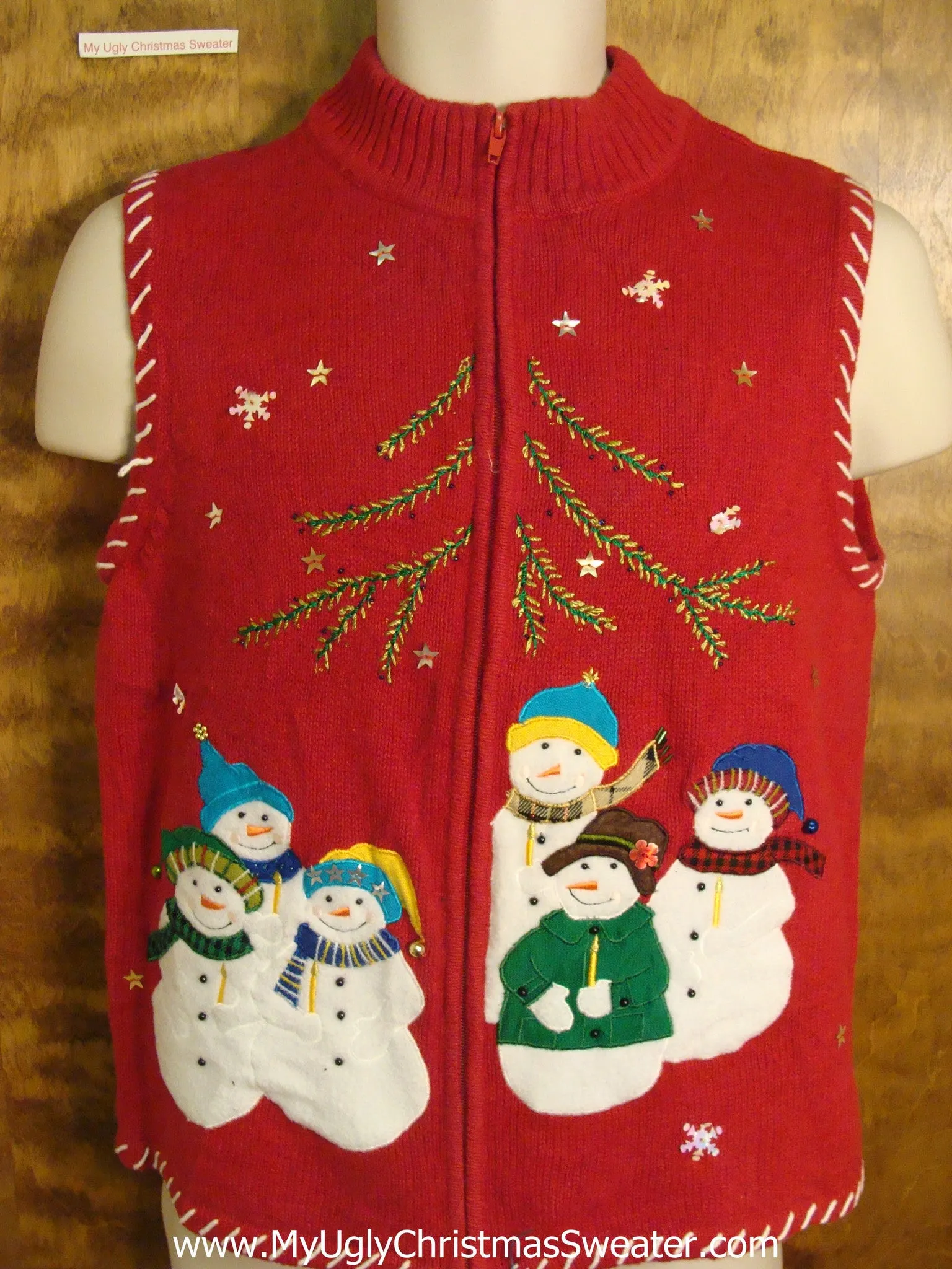 Snowman Families Ugly Christmas Jumper Vest