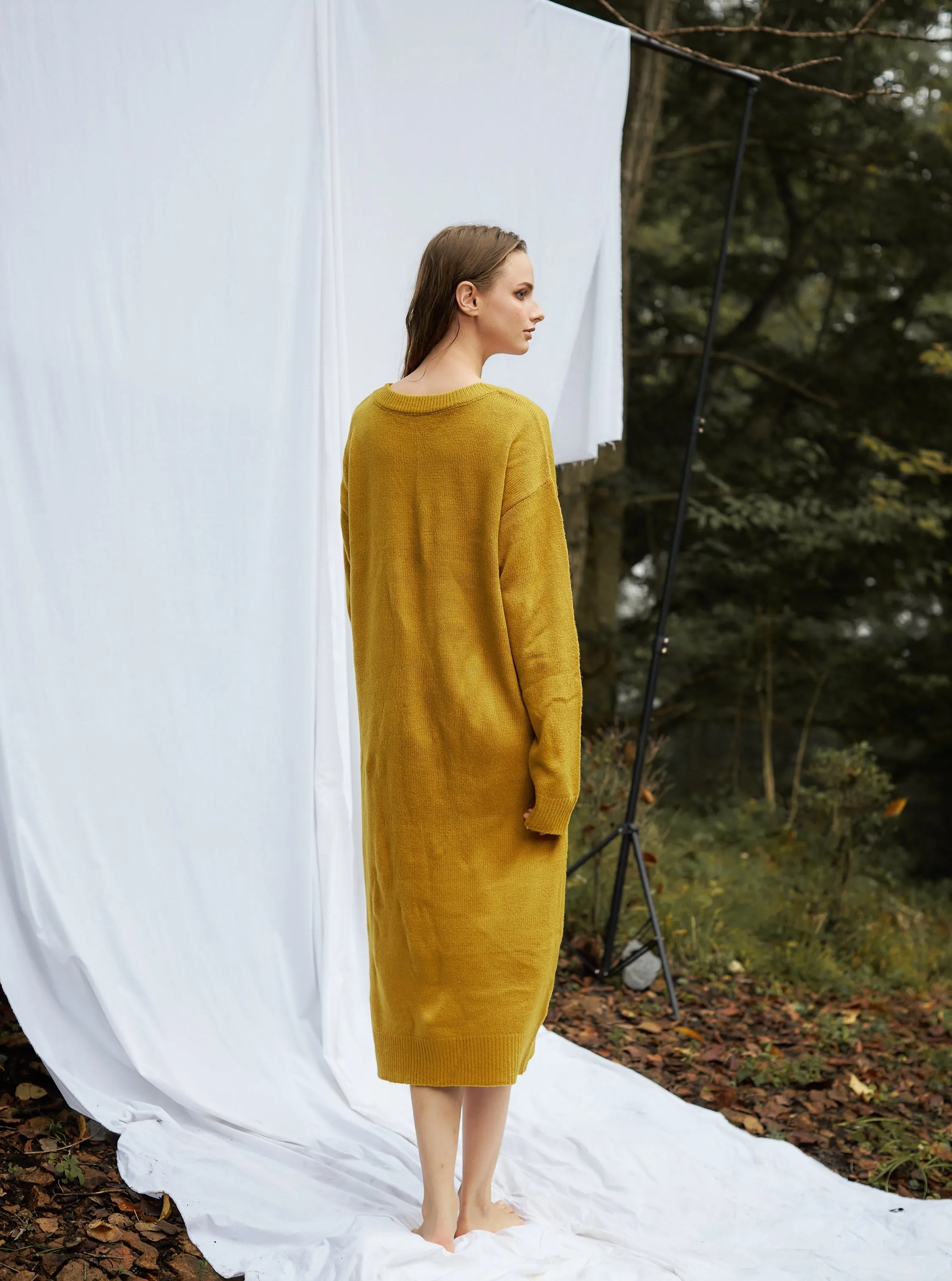 soft knit dress / 蜂蜜(mustard)