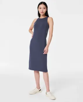 SPANX - AIRESSENTIALS SIDE STRIPE MIDI DRESS