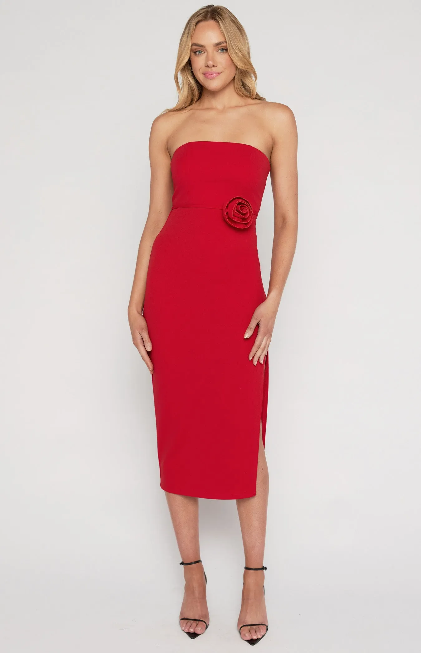 Strapless Bodycon with Removable Rose Tie