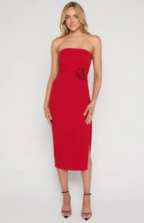 Strapless Bodycon with Removable Rose Tie