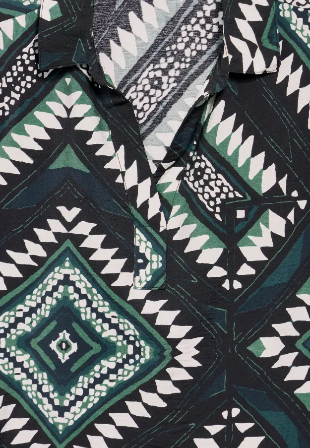STREET ONE<BR>
Printed Dress<BR>
Green<BR>