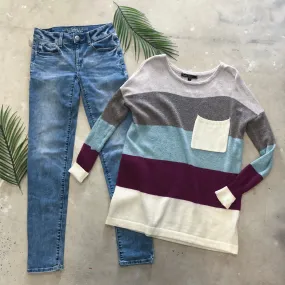 Striped knit sweater - S