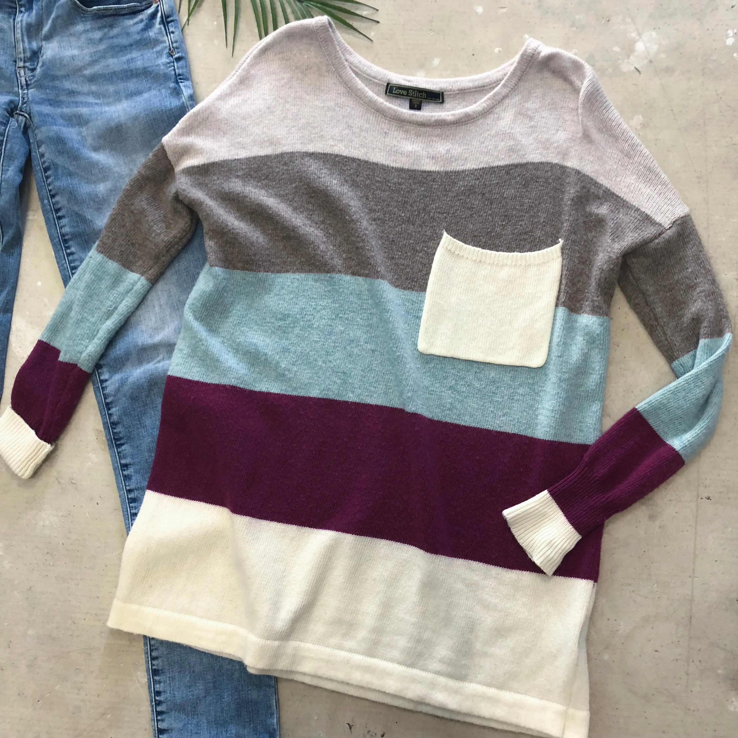 Striped knit sweater - S