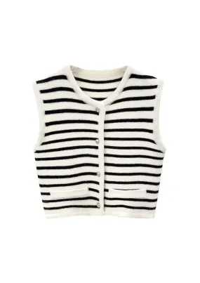 STRIPED KNITTED VEST