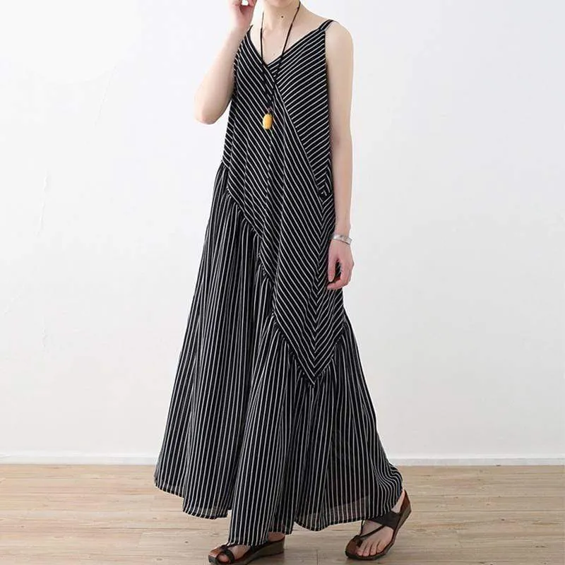 Striped Wide Leg Overall