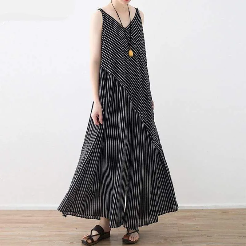 Striped Wide Leg Overall