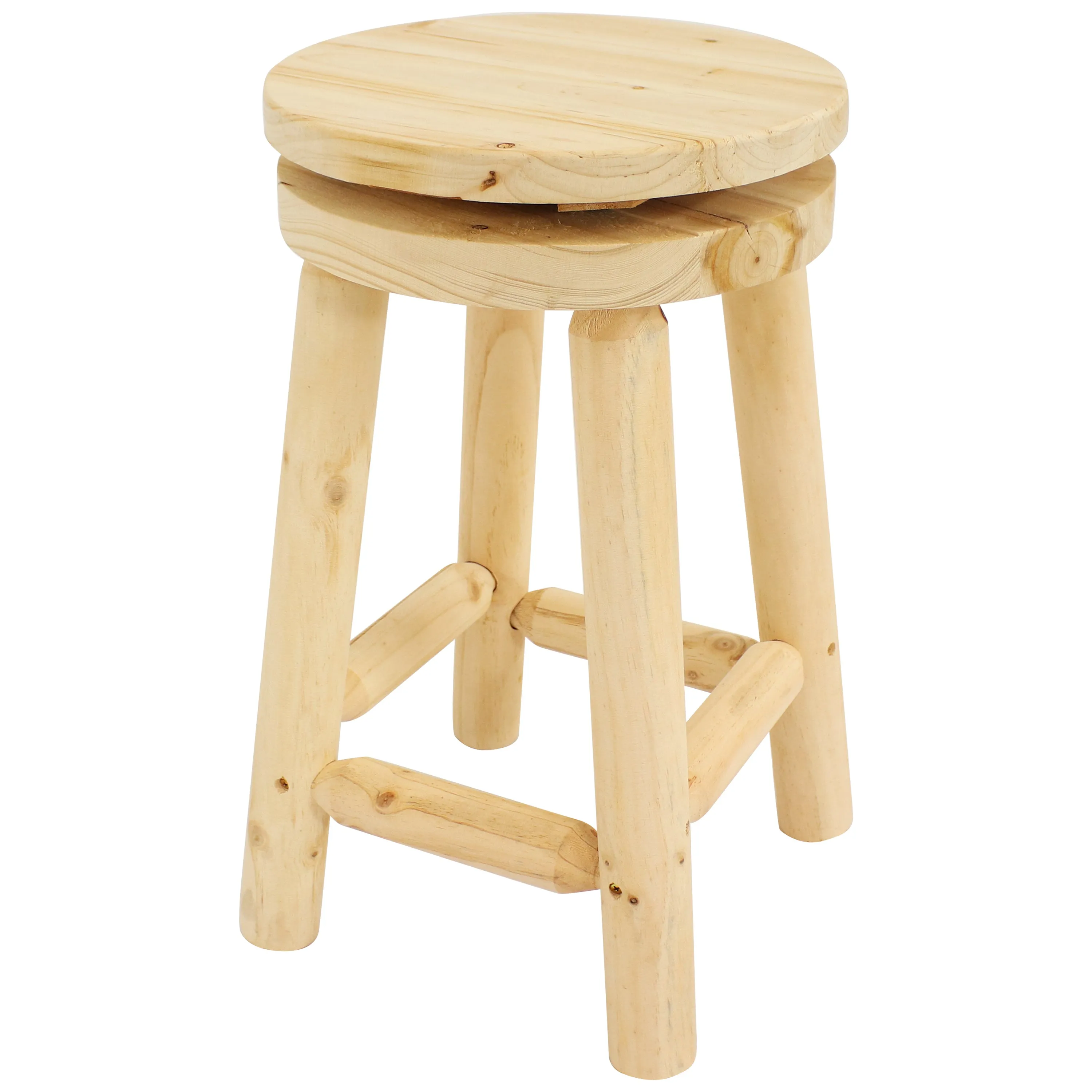 Sunnydaze Backless Wooden Swivel Counter-Height Stool - 23.75" H