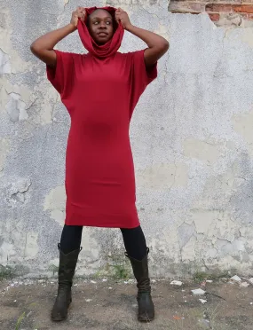 Super Cowl Migration Below Knee Dress