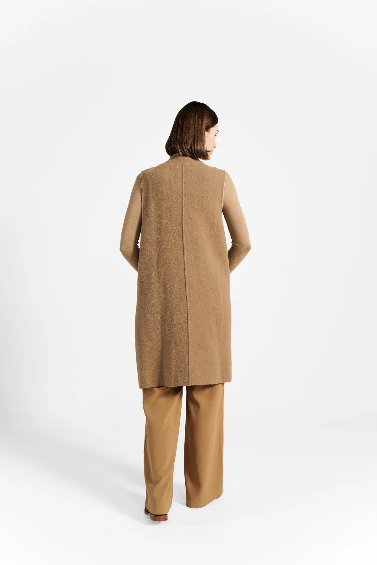 Tessa Sleeveless Coat - Brown