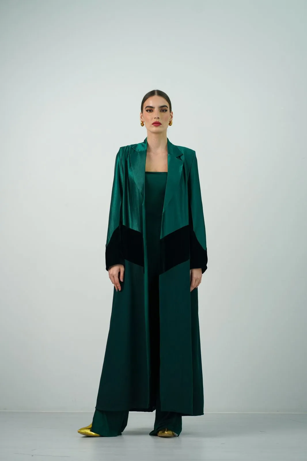 THREE SHADE COAT-GR ABAYA