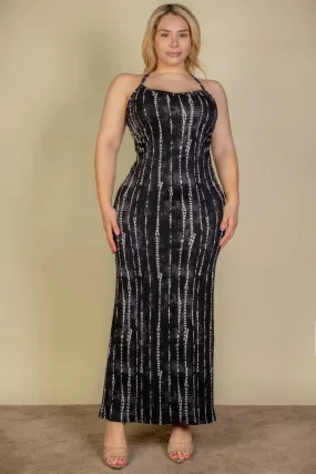 Tie Dye Printed Cami Bodycon Maxi Dress