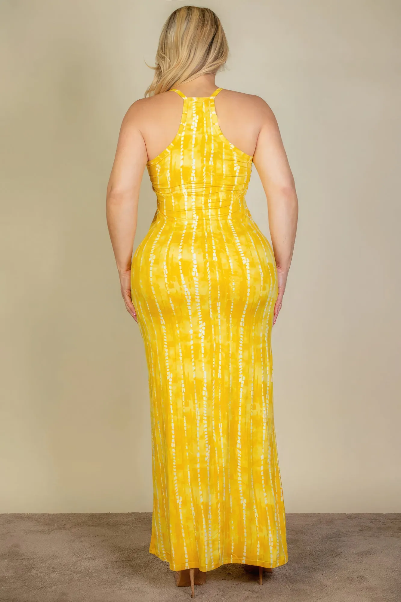 Tie Dye Printed Cami Bodycon Maxi Dress