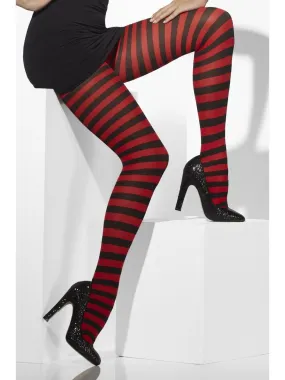 Tights Red and Black Striped