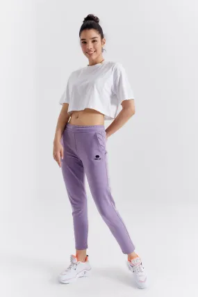 TMY Lilac Zippered Cuffed Pocketed Comfort Fit Women's Sweatpants - 94246 - Motril