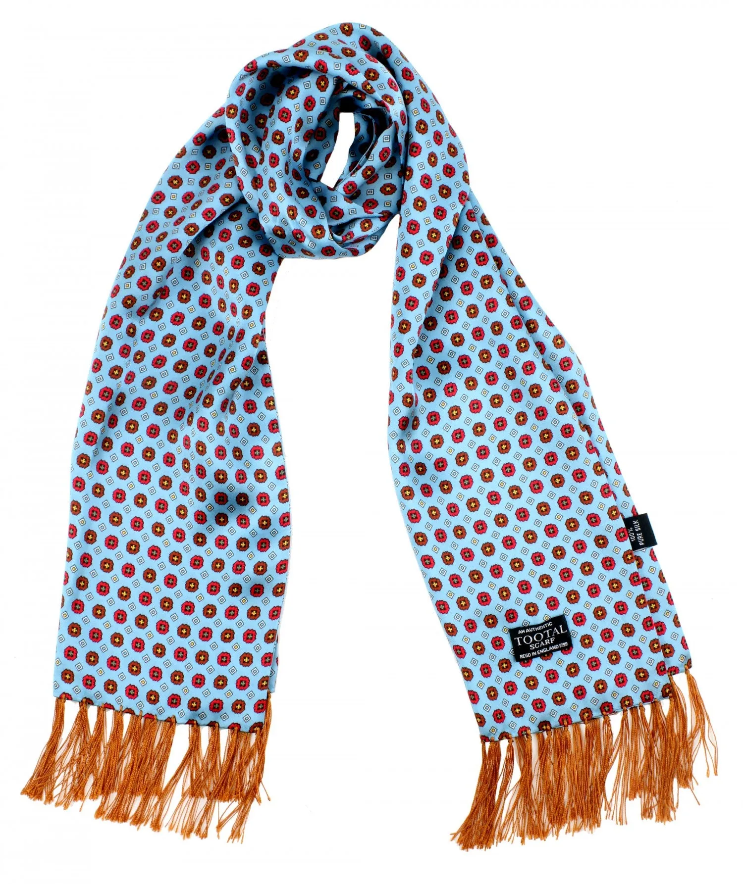 Tootal Mens Retro Geo Print 100% Silk Scarves