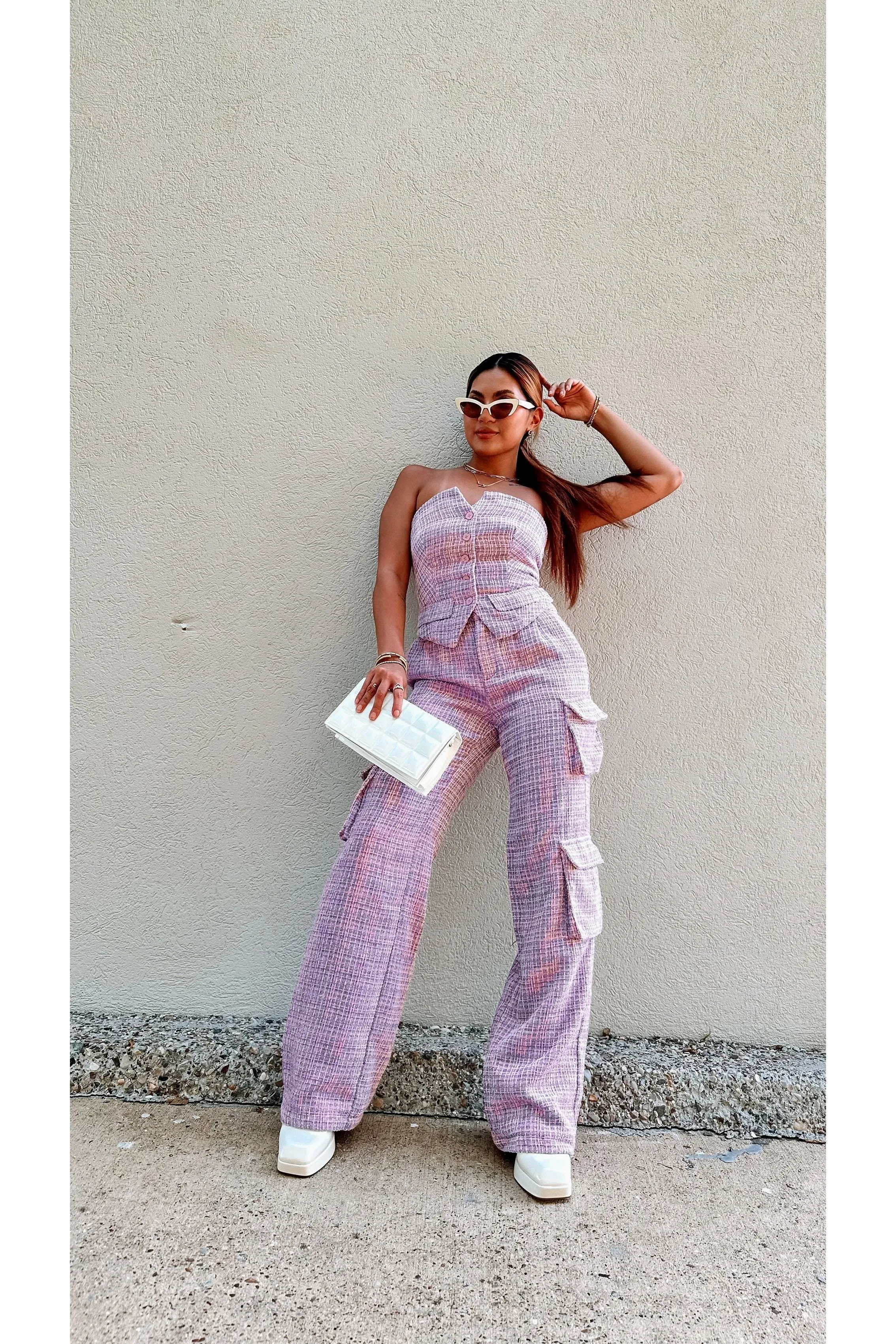 Trend Starter Tweed Cargo Pants