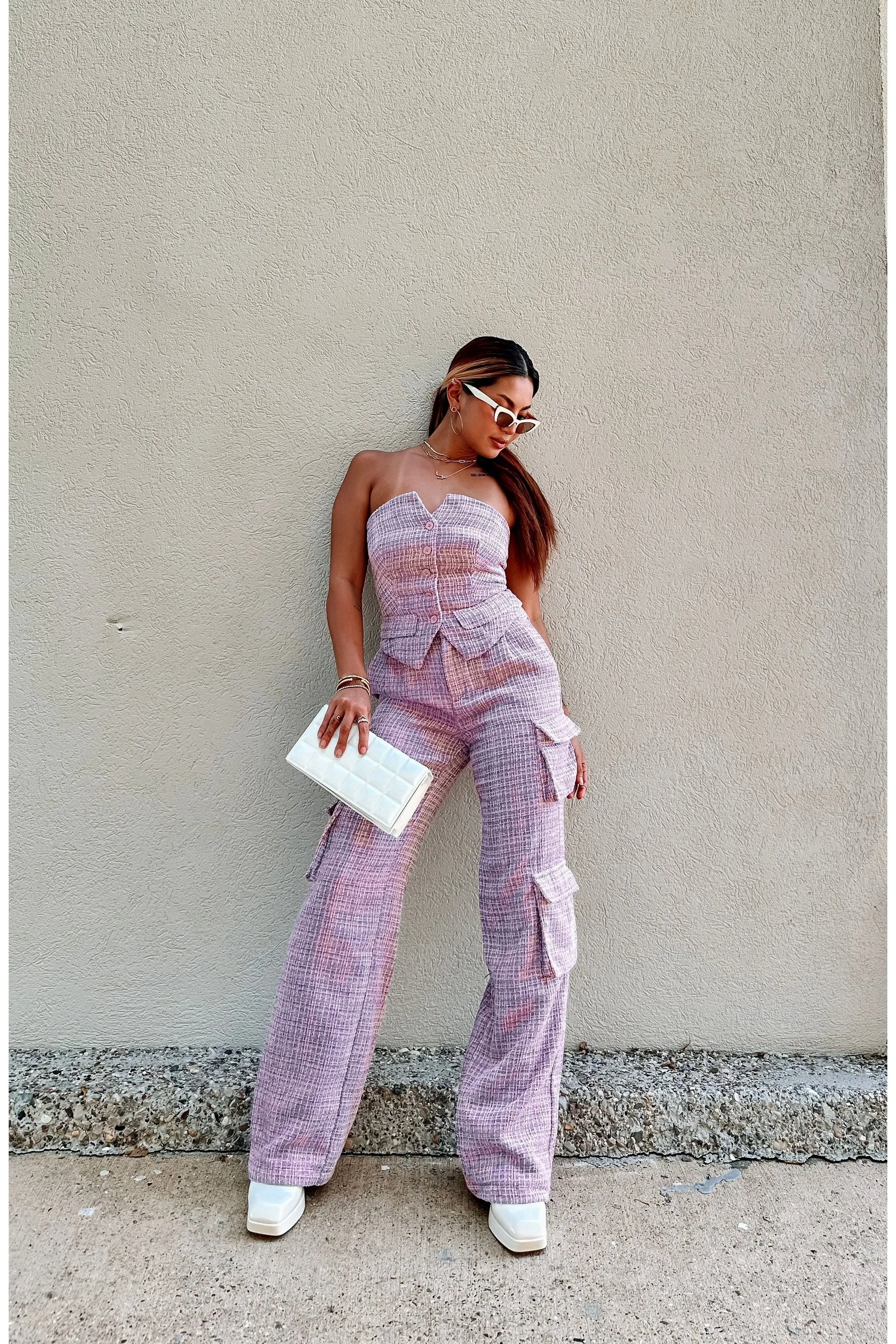Trend Starter Tweed Cargo Pants