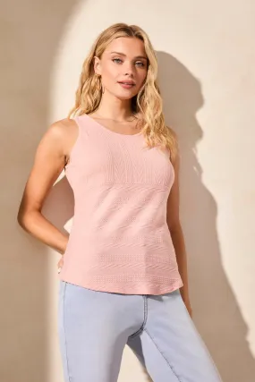 Tribal Women's Striped Empire-Waist Sleeveless Top - Tea Rose