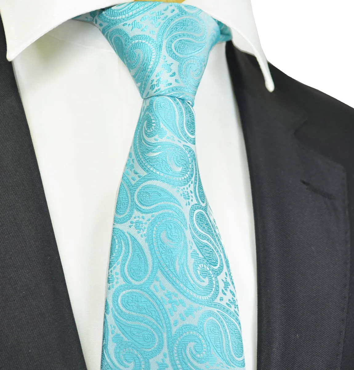Turquoise Paisley Tuxedo Vest Set