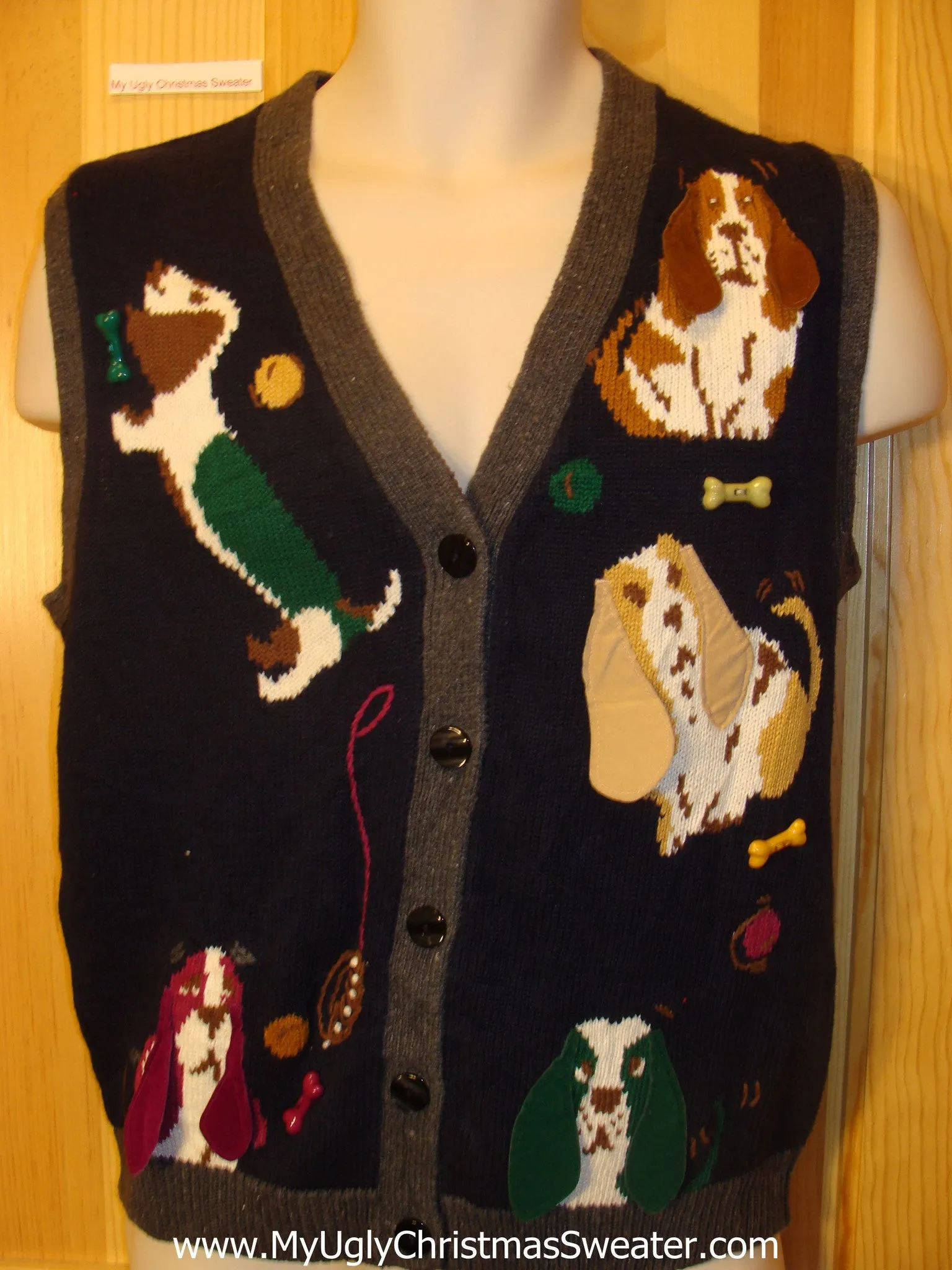 Ugly Dog Themed Sweater Vest