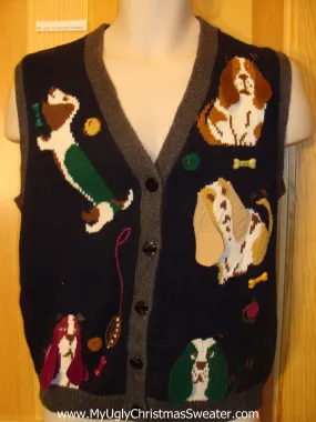 Ugly Dog Themed Sweater Vest
