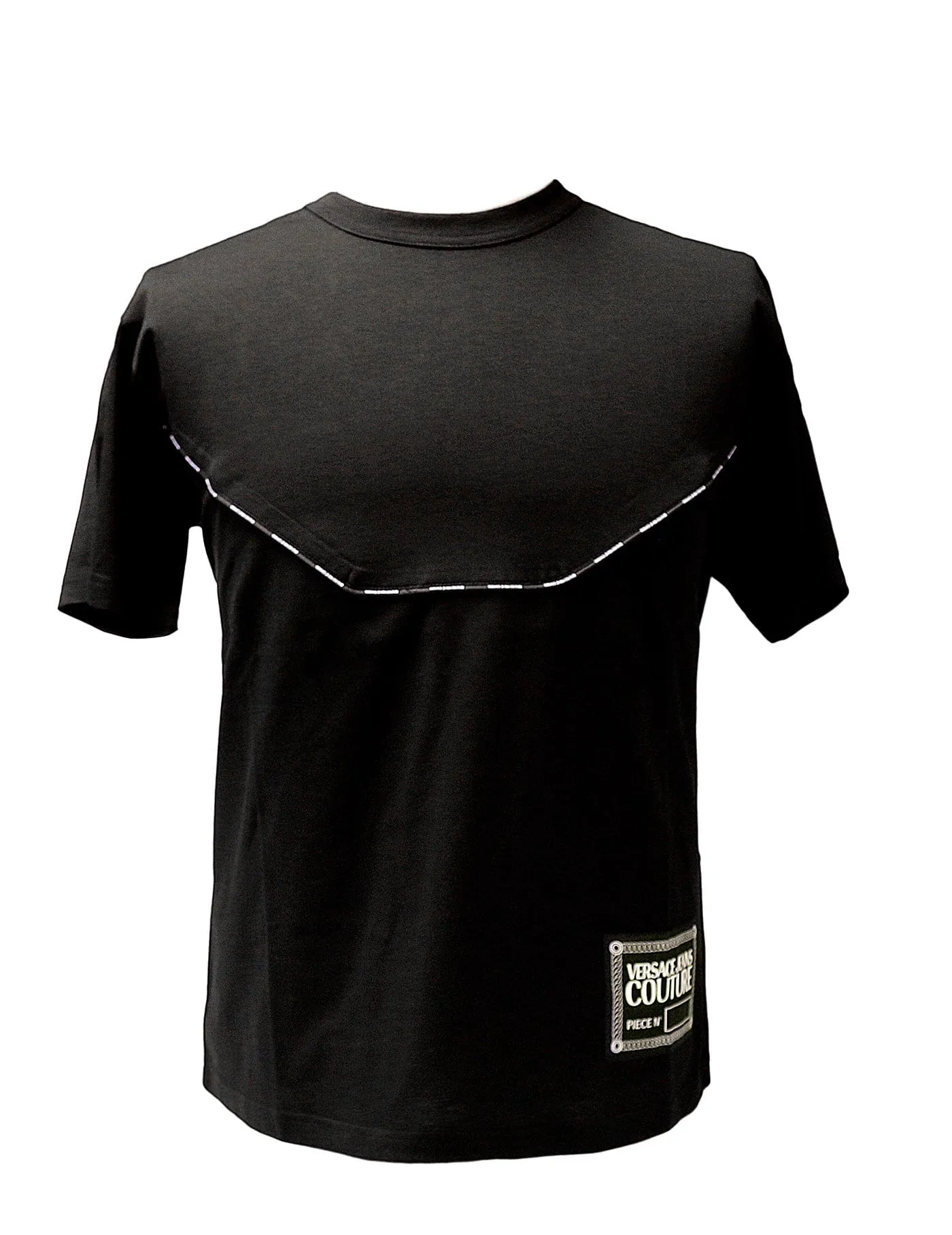 Versace Jeans Couture Black Pure Cotton Signature Label T-Shirt