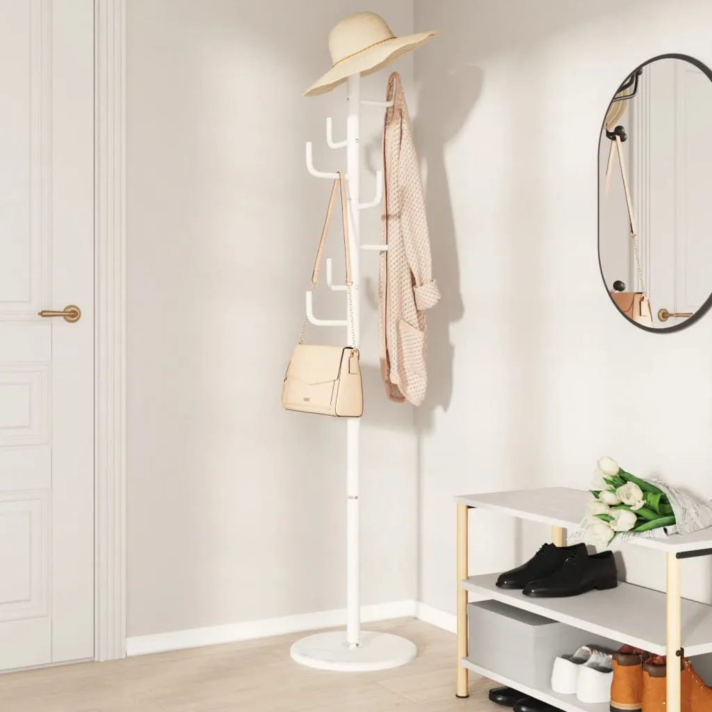 vidaXL Coat Stand White 183 cm Powder-coated Iron