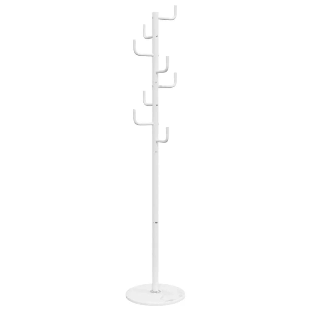 vidaXL Coat Stand White 183 cm Powder-coated Iron