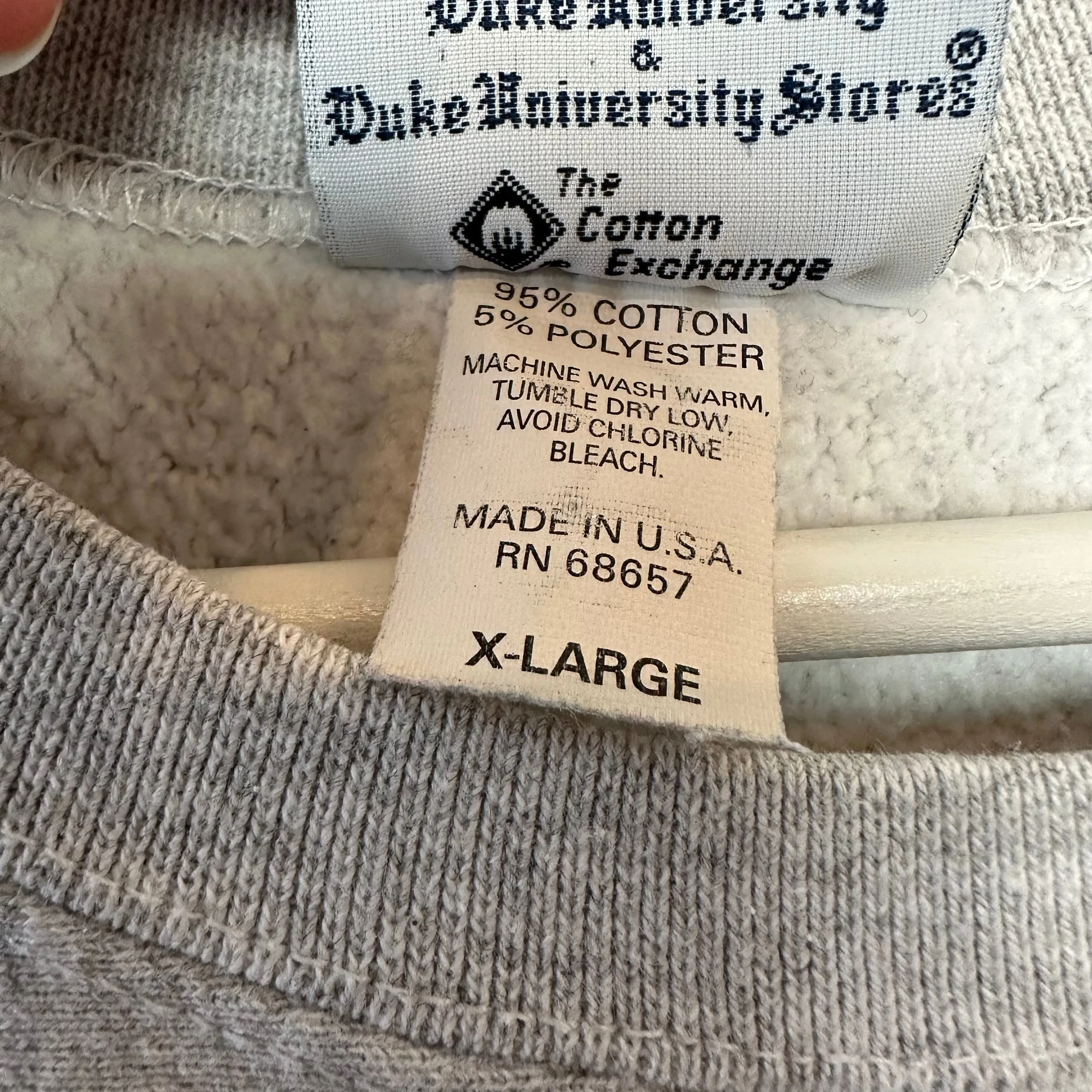 Vintage 90s Duke University Stores Sweatshirt Crewneck Gray Made in the USA XL