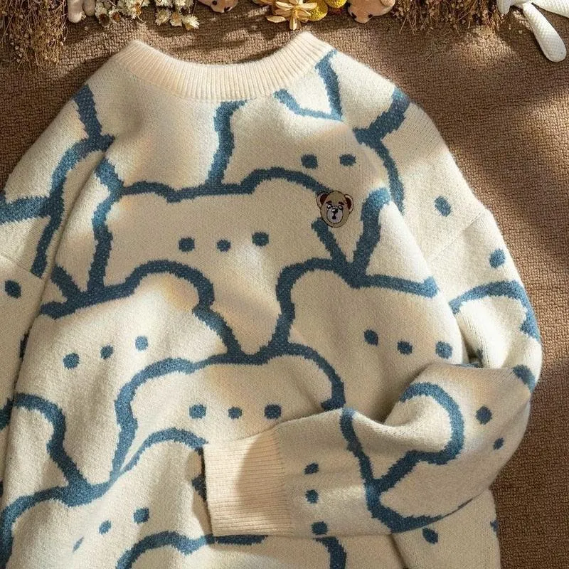 Vintage Cute Bear Pullover Sweater