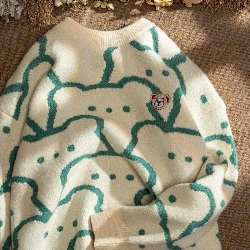 Vintage Cute Bear Pullover Sweater