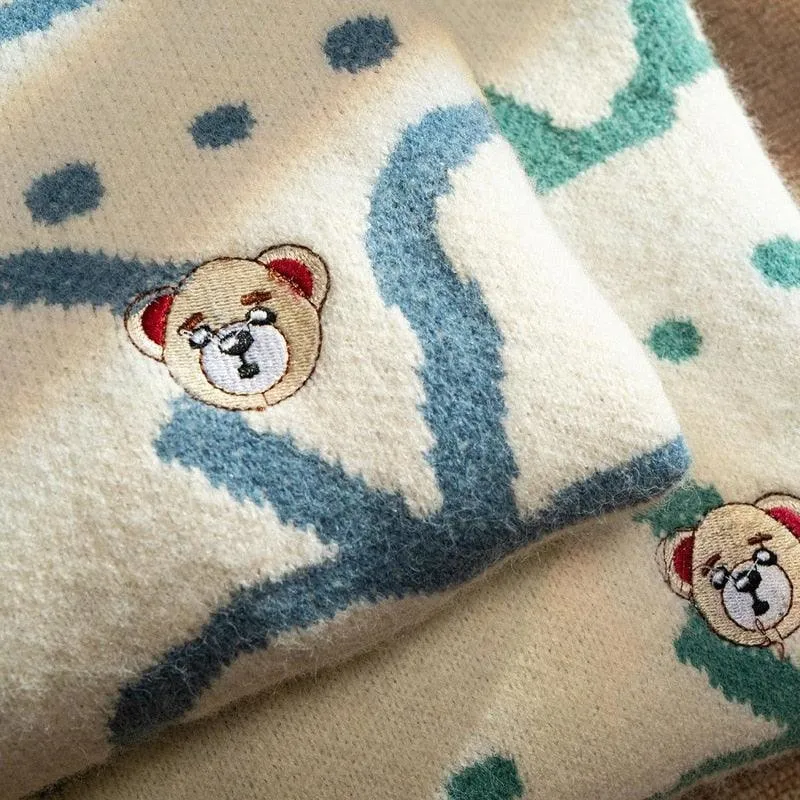 Vintage Cute Bear Pullover Sweater