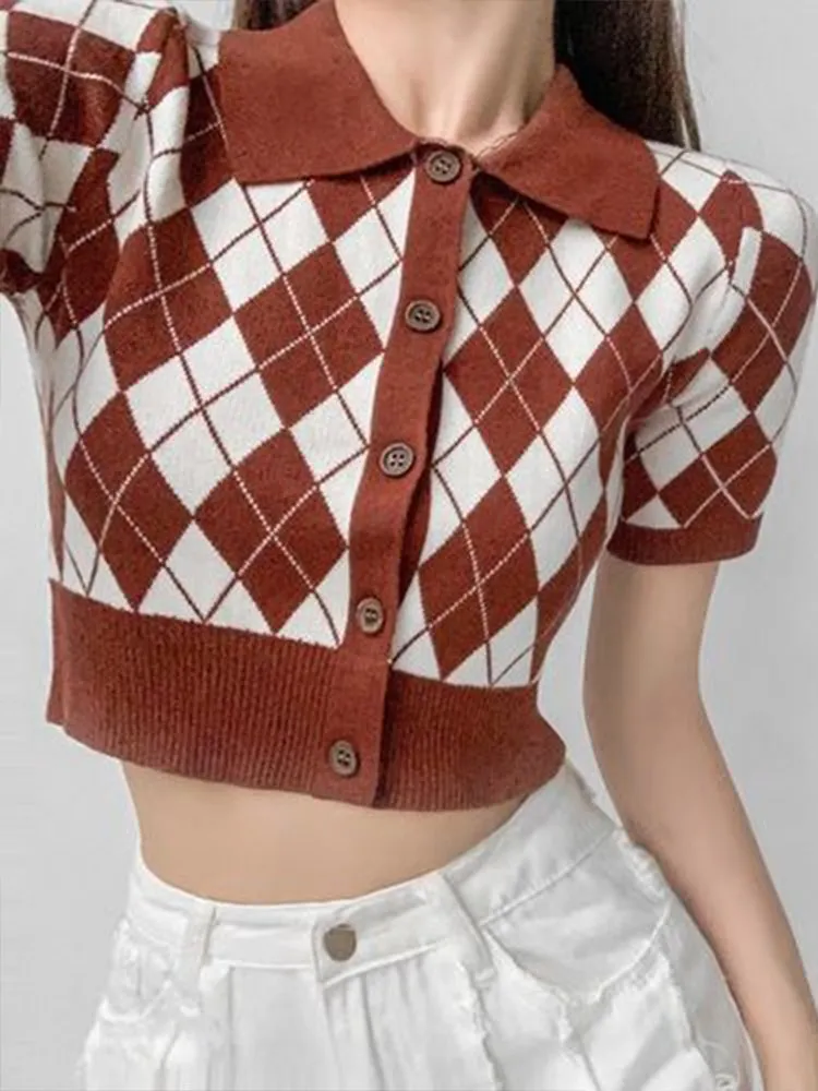 Vintage Knit Polo Cardigan