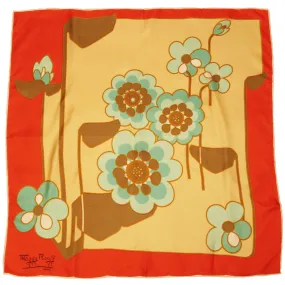 Vintage Mod 1960s Maggy Rouff Paris Silk Twill Scarf Made in France