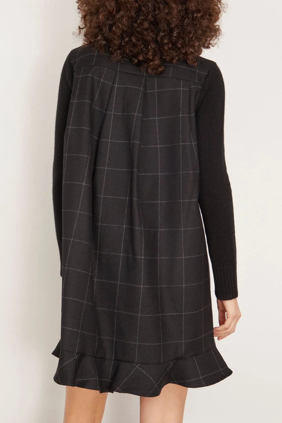 Windowpane Knit Dress in Black