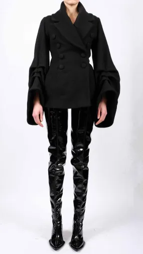 Wool Coat with Sleeve Detail
