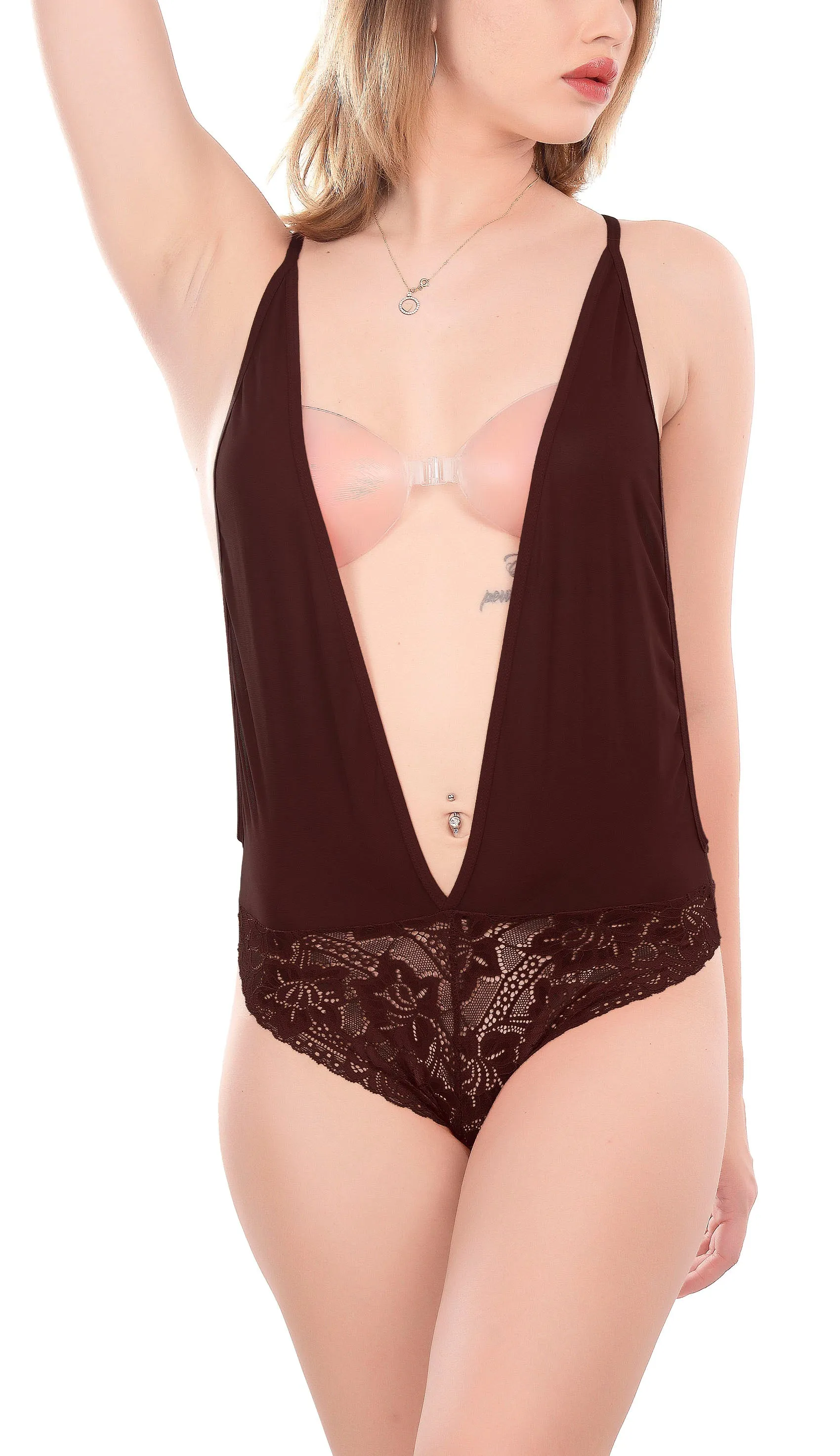 Xs and Os Women's Backless Lace Babydoll Lingerie Set