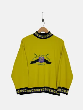 Youth 90's Royal Navy Polo Embroidered Vintage Highneck Sweatshirt
