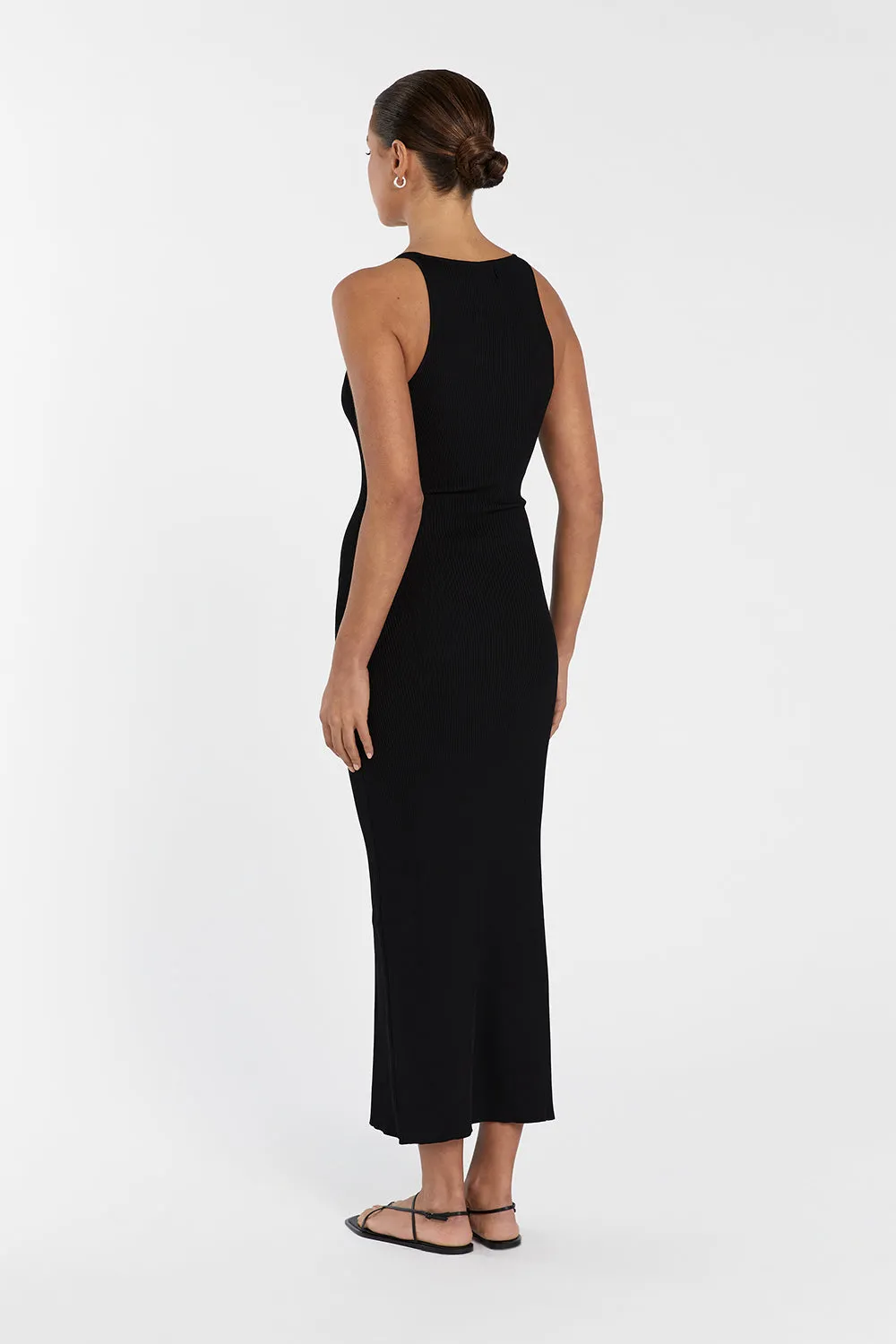 ZION BLACK KNIT MIDI DRESS